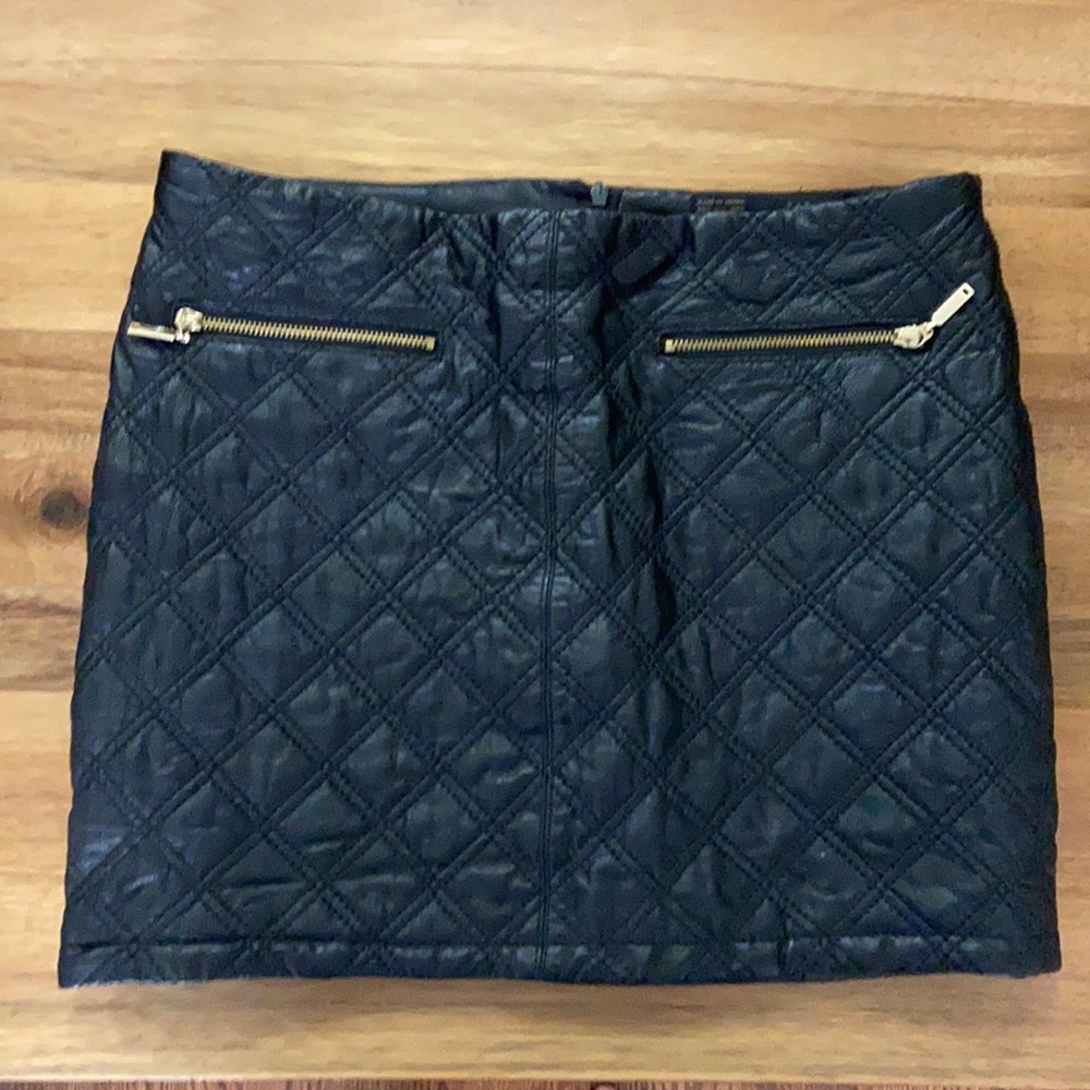 Zara quilted black leather miniskirt xs